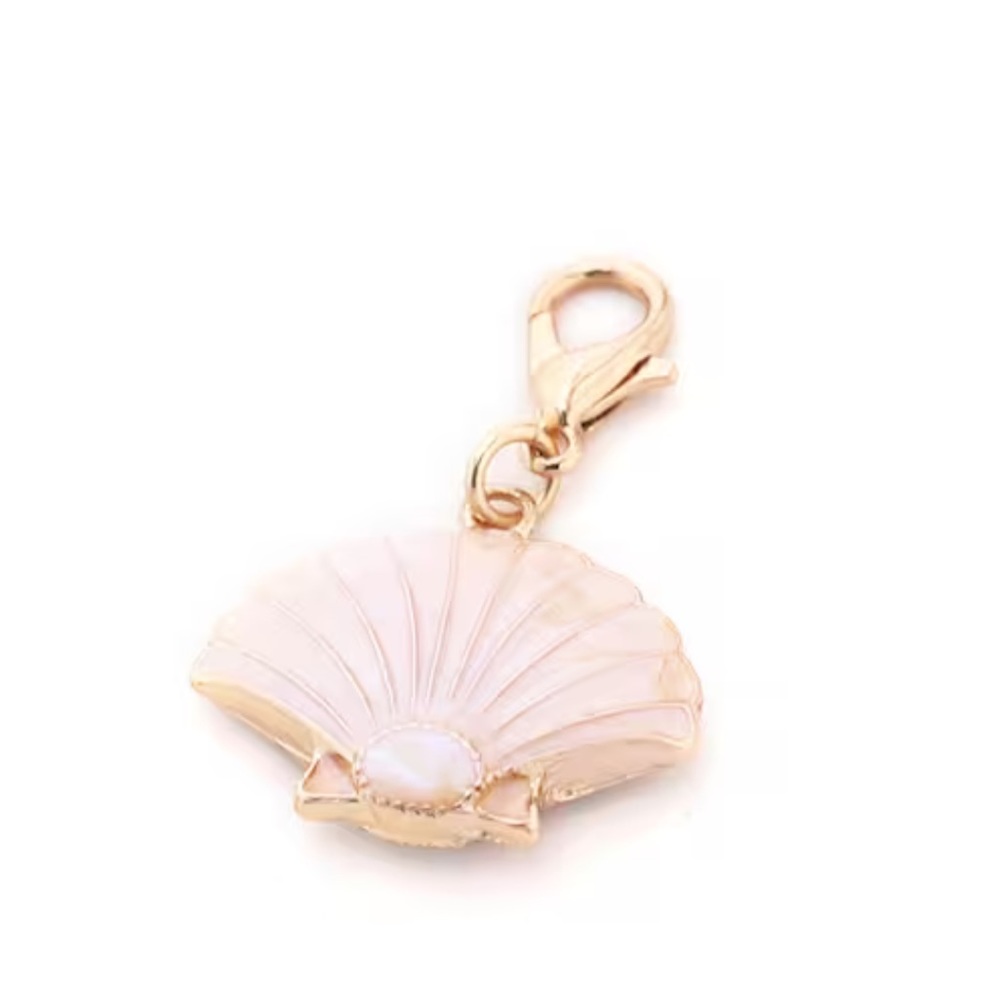 Pink White Gold Shell Charm - Picture 4 of 6